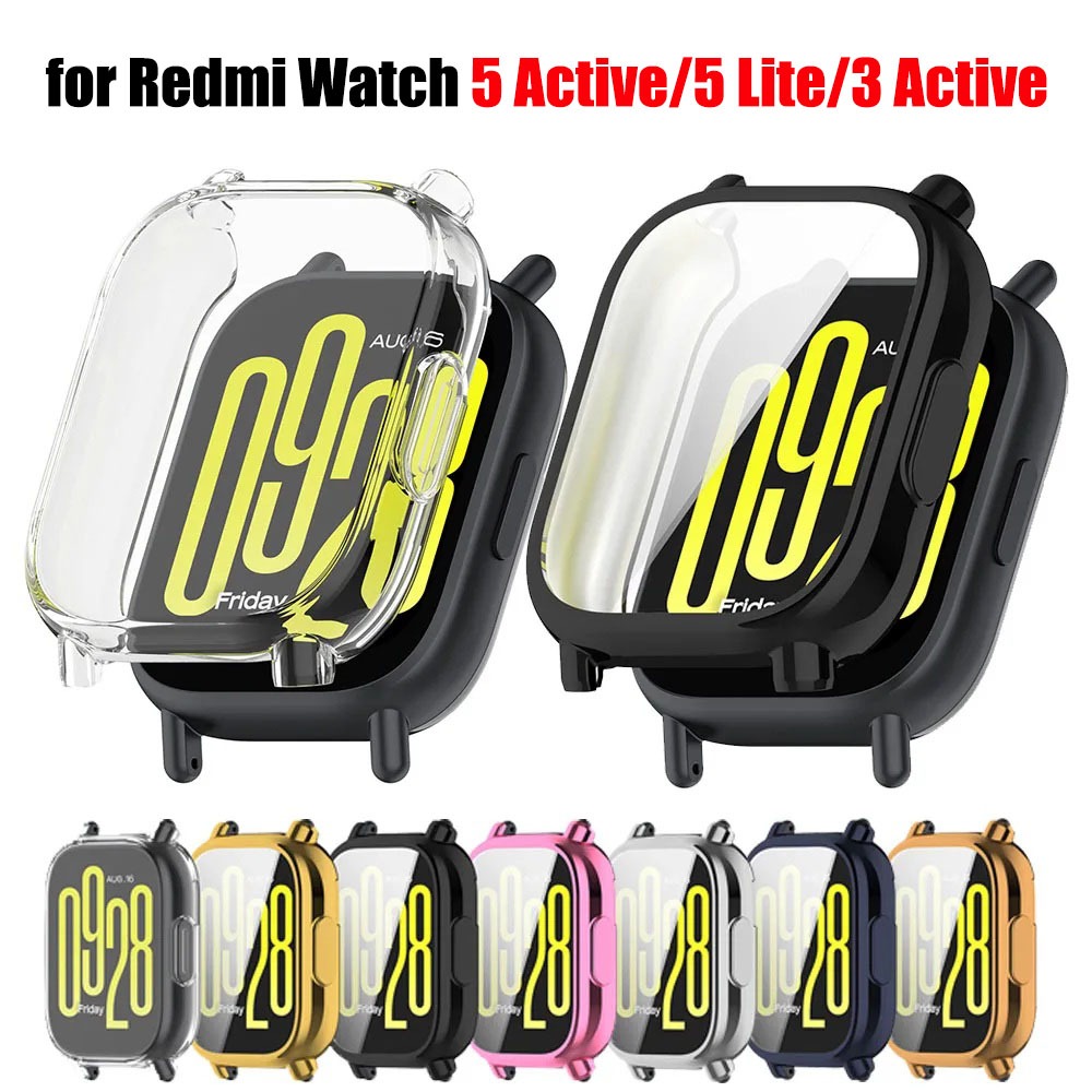 เคสเคลือบ TPU สำหรับ Redmi Watch 5 3 Active เคสฟิล์มกันรอยหน้าจอ สำหรับ Redmi Watch 5 Lite อุปกรณ์เสริมเคสสมาร์ทวอทช์
