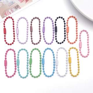 โซ่ไข่ปลา พวงกุญแจไข่ปลา คละสี/แยกสี ยาว 10 cm. (แพ็ค 12 ชิ้น) โซ่สีพาสเทล สำหรับห้อยตุ๊กตา งาน DIY โซ่สีพาสเทล