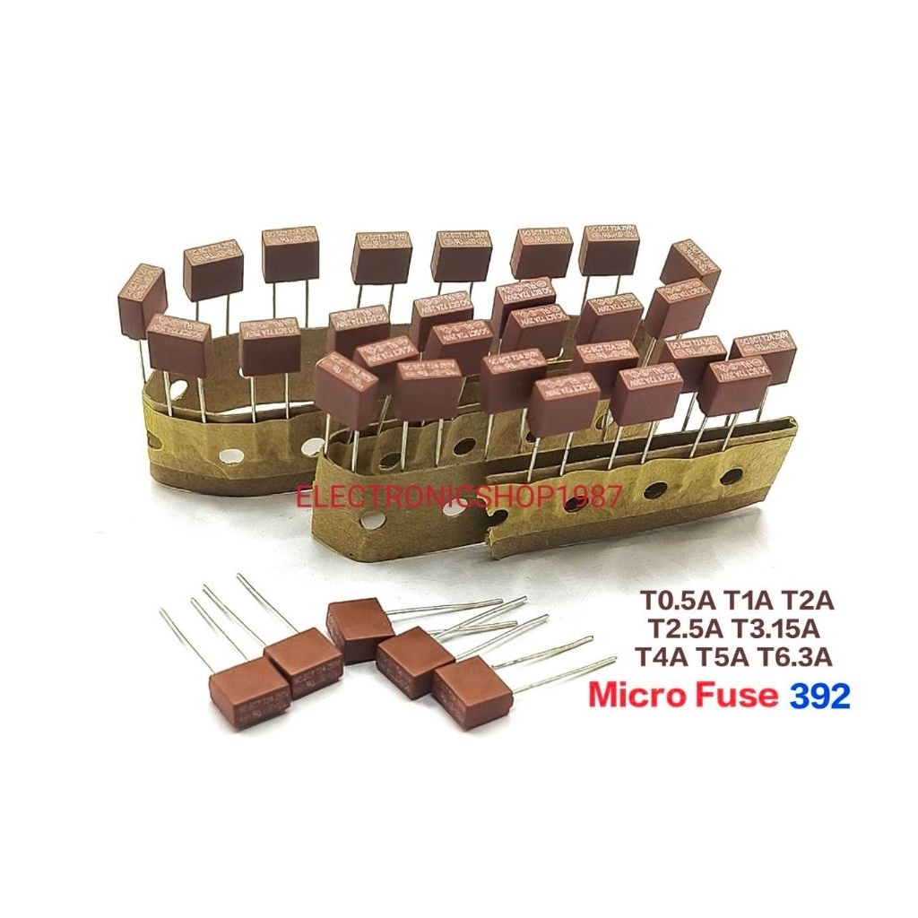 ราคา 5ตัว 👉👉 ไมโครฟิวส์ ฟิวส์เหลี่ยม Micro Fuse 392 ระยะขา 5มิล 250V มี T0.5A T1A T2A T2.5A T3.15A T
