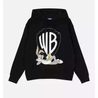 88 OUTLET📍Warner Bros Bugs Bunny เสื้อสเวตเตอร์ น้องน่ารักเชียว เป็นทรงโอเวอร์ไซส์ใส่เก๋ๆ เพิ่งมาใหม่ล่าสุด สีดำ