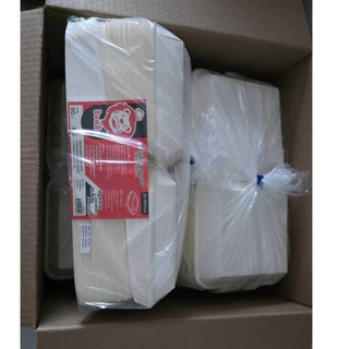 (ยกลัง) กล่องข้าวกระดาษ ขนาด 500 / 600 / 725 / 1300 มล. สีขาว แบรนด์ สิงห์ส้ม