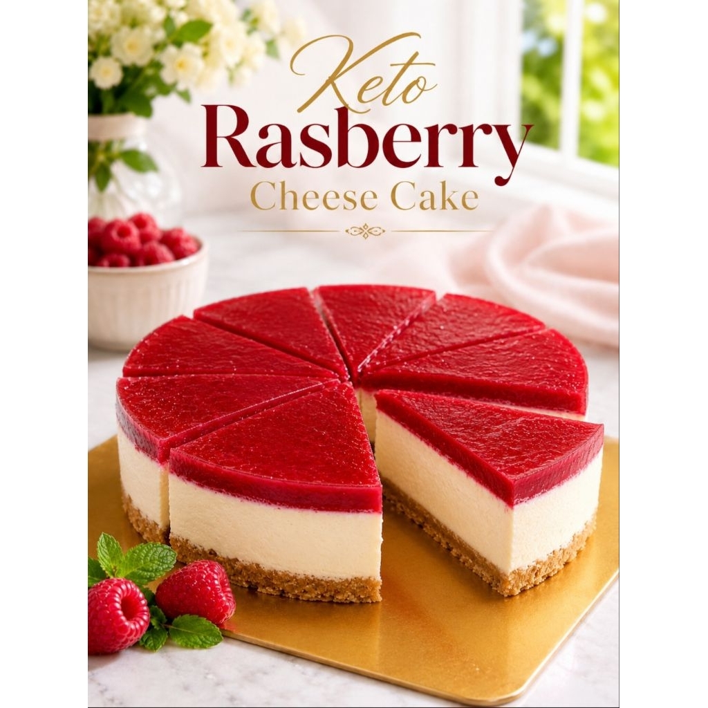 Keto Rasberry Cheese Cake 1/2 pound ขนาด 1/2ปอนด์ ส่งแบบ instant delivery