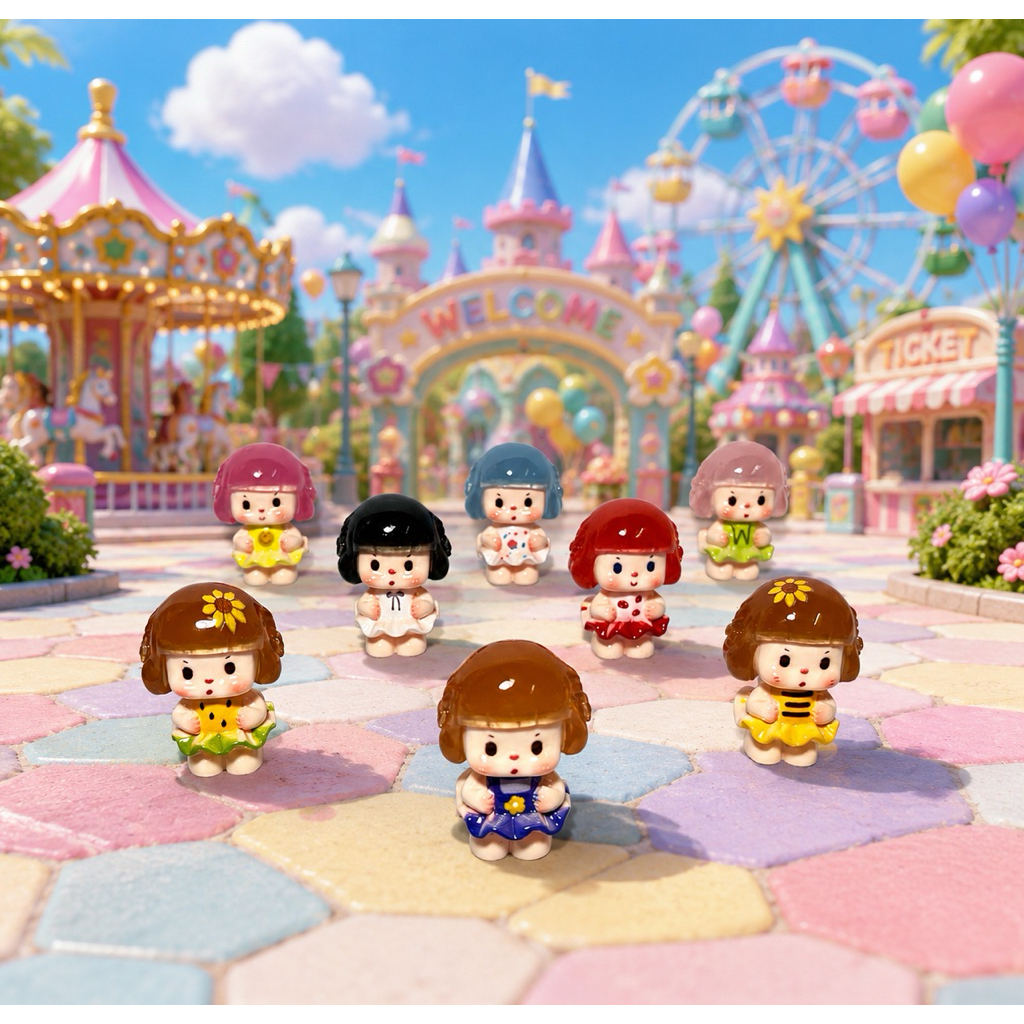 [8pcs]เรซิ่น น้องผมบ๊อบ ชุดบัลเล่ต์ เรืองแสง มี 8 แบบ สวยงามน่าสะสม มาครบเซต พร้อมส่งจากไทย