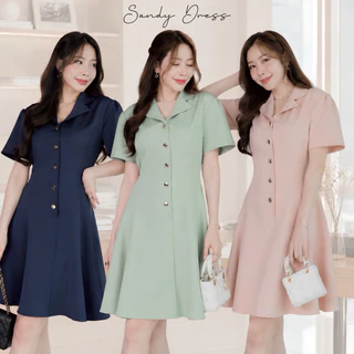 Modish | Sandy Dress | เดรสทำงานคอปก แต่งกระดุมหรู