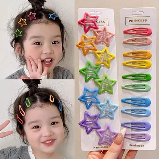 กิ๊บติดผมเด็ก 10 ชิ้น สีสันสดใส เก็บลูกผมแน่น ไม่ดึงผม ใช้งานง่าย ไม่เจ็บหนังศีรษะ