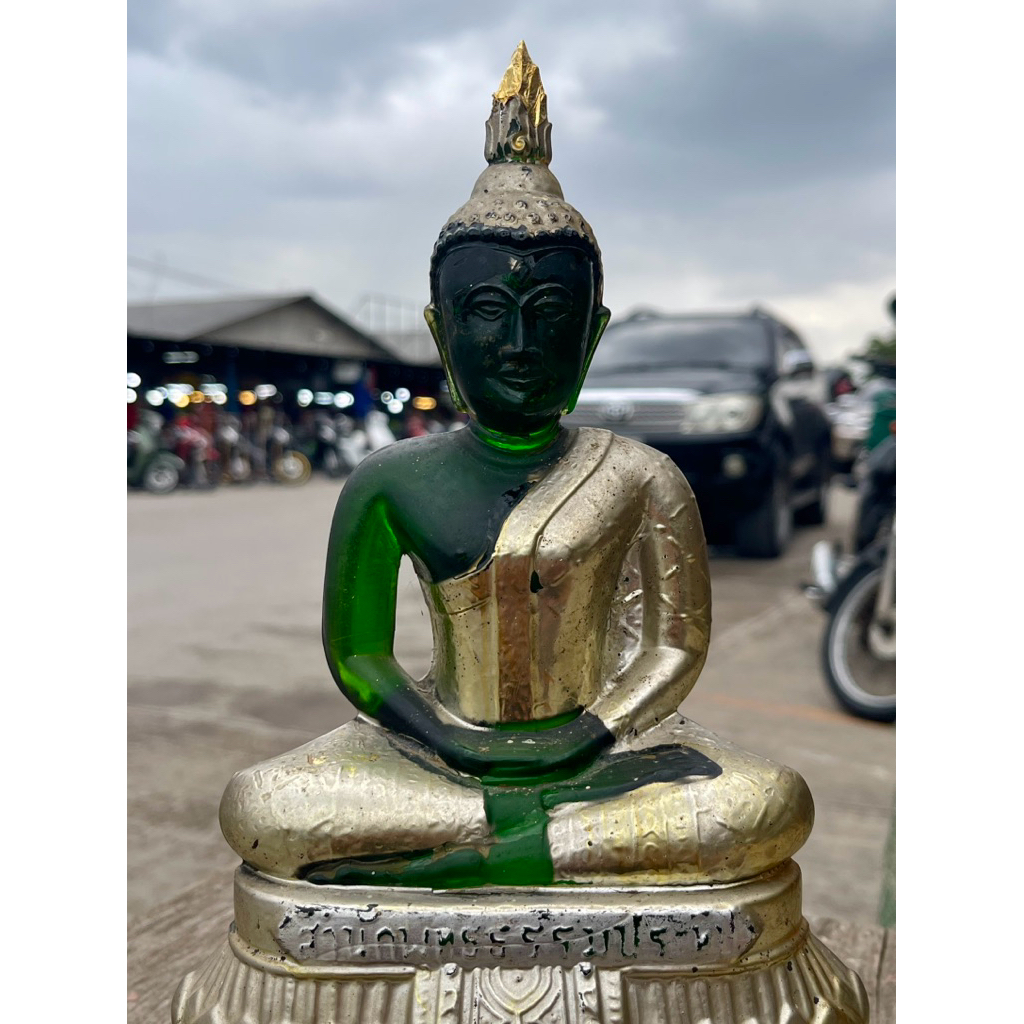 พระแก้วมรกต 25พุทธศตวรรษ หน้าตัก5นิ้ว สีเขียวมรกต ปี2500 บล็อกธรรมจักร