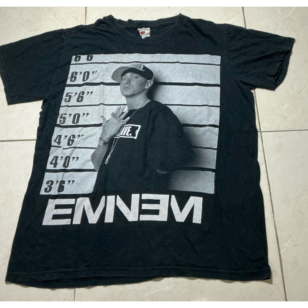 เสื้อ Eminem Shirt Slim Shady Detroit Police Department Line Up Mug Shot