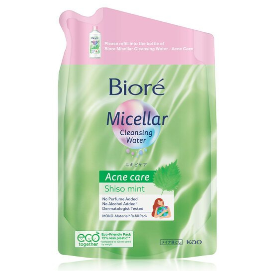 Biore Perfect Cleansing Water Acne Care 250ml.(Refill) บิโอเร เพอร์เฟค คลีนซิ่ง วอเตอร์ สูตรแอคเน่
