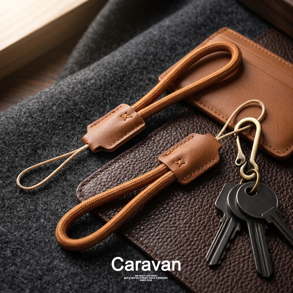 15#Caravan Crew Phone lanyard สายคล้อง วัสดุหนัง แข็งแรง ทนทาน