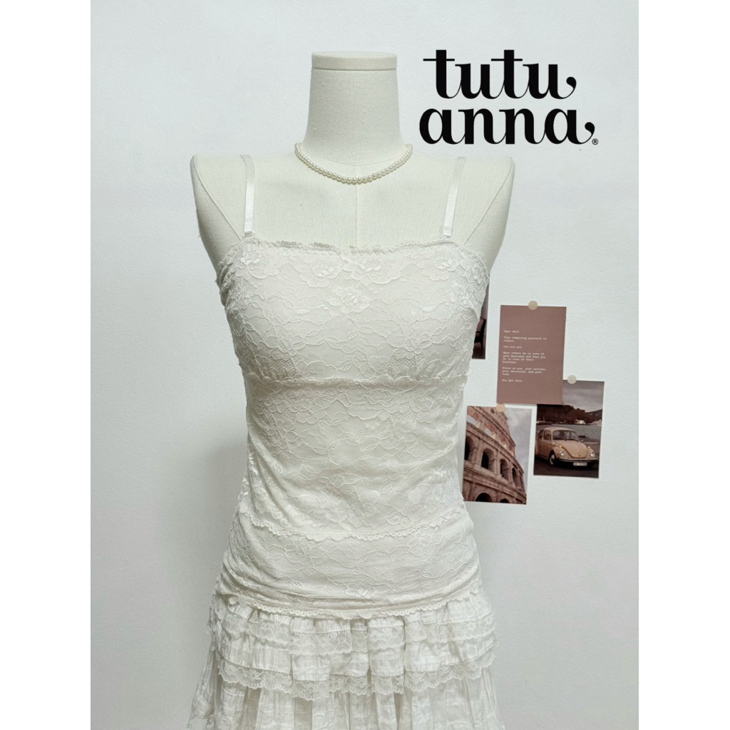 R76 เสื้อสายเดี่ยว tutu anna อก28-32 ยาว15 ไม่รวมสาย