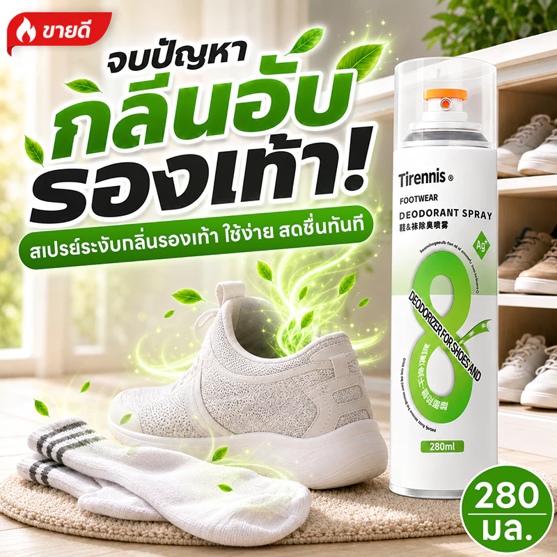✨สดชื่นนาน 72 ชม.✨สเปรย์ดับกลิ่นรองเท้า 280ml สเปรย์ดับกลิ่นเท้าและรองเท้า แถมสเปรย์ดับกลิ่นห้อง สเปรย์ดับกลิ่นห้องนอน