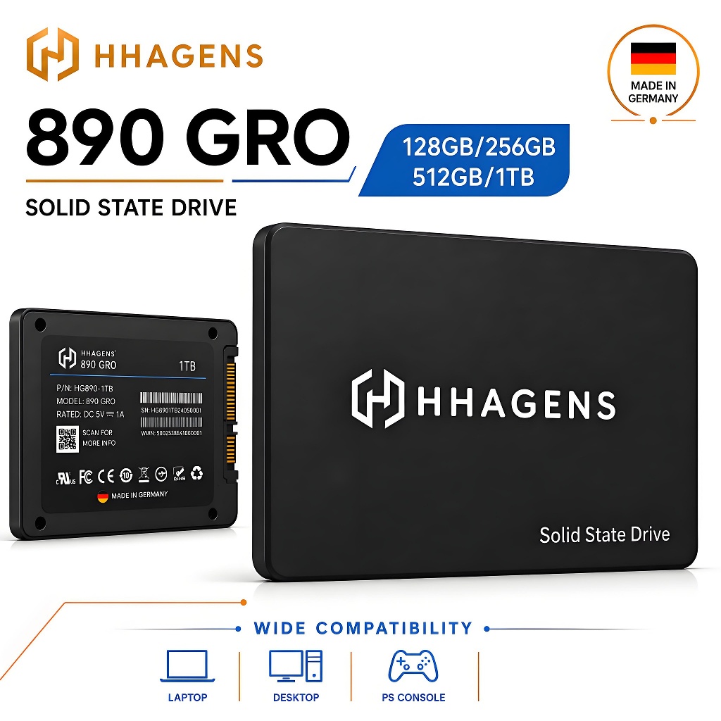 HHAGENS 890GRO SSDฮาร์ดไดรฟ์ภายใน128GB/256GB/512GB/1TB เอสเอสดี Solid state drives6.0Gb/s Internal hard drive SATA3 2.5“