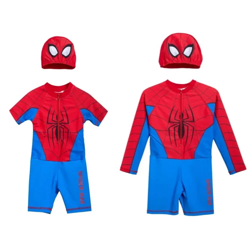 Spider-Man Swimwear ชุดว่ายน้ำเด็กผู้ชาย เสื้อ+กางเกง สไปเดอร์แมน แถม หมวก และ ถุงใส่ชุด ลิขสิทธิ์แท้ ผ้าคุณภาพดี