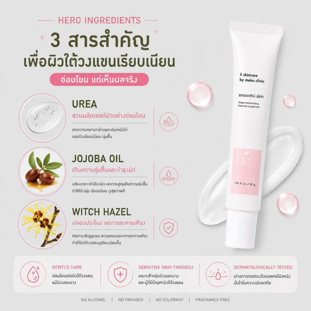 ครีมทารักแร้เนียน Smoothii Skin ii Skincare by Meko Clinic (30 ml)