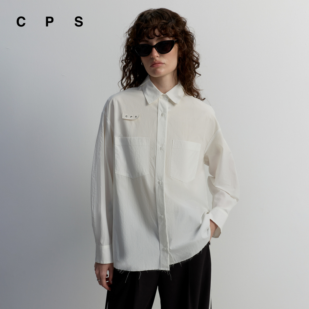 CPS เสื้อเชิ้ตชายเสื้อปล่อยรุ่ย ผู้หญิง UNFINISHED HEM SHIRT รุ่น C26WGWA084 (AW26#A2)