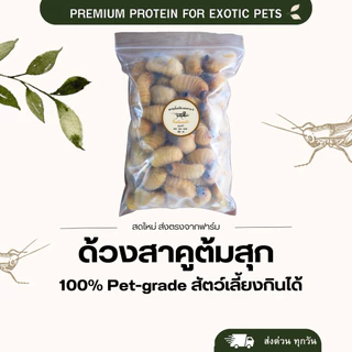 ด้วงสาคู ไซต์ใหญ่ ด้วงมะพร้าว ไม่ปรุงรส สัตว์เลี้ยงกินได้