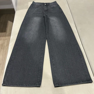 #403 (XS-6XL) jinjeans สีเทาเข้ม กางเกงยีนส์ขากระบอกใหญ่ baggy jeans