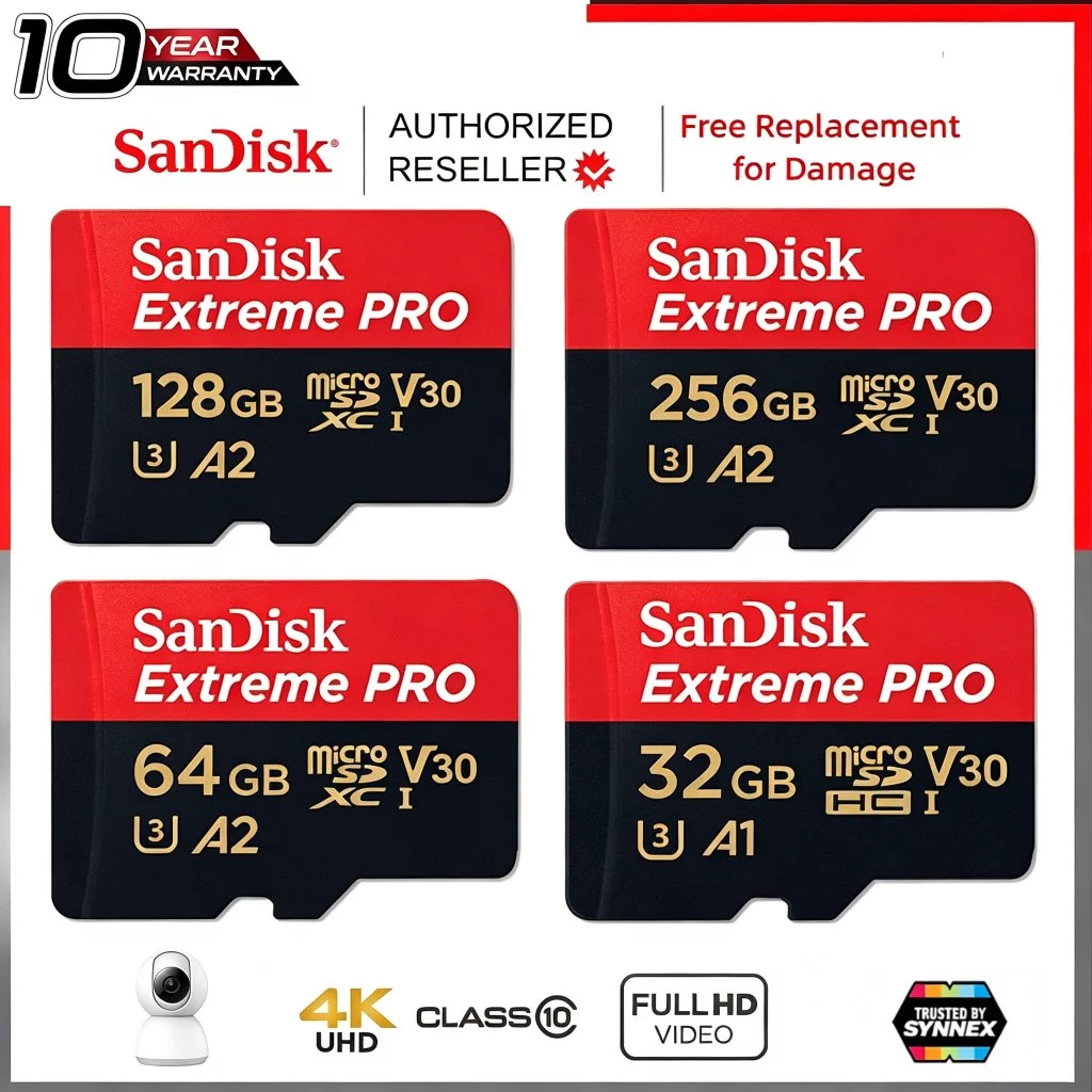 Sandisk Ultra-Extreme-Extreme Pro micro SDcard 128GB/256GB/512GB/1TB/32GB/64GB เมมโมรี่การ์ด ความเร็วสูงสุด อ่าน 200MB/s