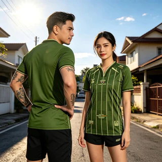 เสื้อกีฬาเข้าใหม่คอวาย พิมพ์ลายแฟชั่น ใส่ได้ทุกเพศ