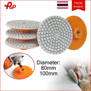 แผ่นขัดเพชร แผ่นเจียรหินอ่อน 8 ซม./10 ซม. สีส้ม แห้งหินแกรนิตคอนกรีตหินอ่อนหินแก้วขัด แผ่นขัด