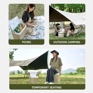 MOBI GARDEN กล่องเก็บความเย็นอุณหภูมิต่ำสุด มีล้อ+ดึงพกพา เก็บน้ำแข็งได้นาน ใช้ขายของกลางแจ้ง แคมป์ปิ้ง ปิกนิก รถยนต์