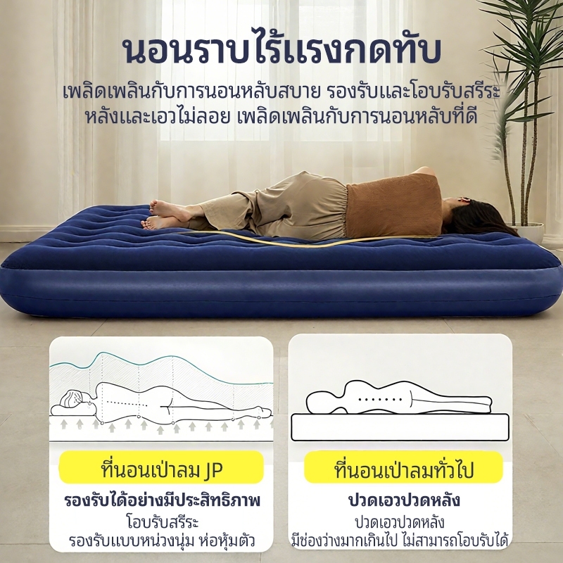 ที่นอนเป่าลม เตียงเป่าลม ที่นอนลม มีปั๊มลมไฟฟ้า รูปที่ 6