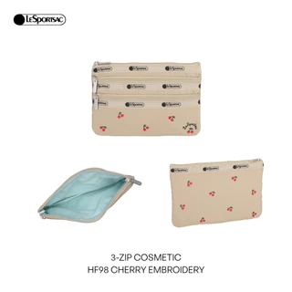 Lesportsac 3 Zip Cosmetic Bag กระเป๋าสตางค์ใบเล็ก กระเป๋าเครื่องสำอาง Style 7158
