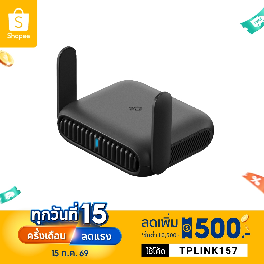 TP-Link TL-WR1512X เราเตอร์ไวไฟ6 หนัก190g  AX1500 Wi-Fi 6 Travel Router เหมาะเล่นเกม AR/VR การสตรีม 4K การประชุมผ่าน VDO
