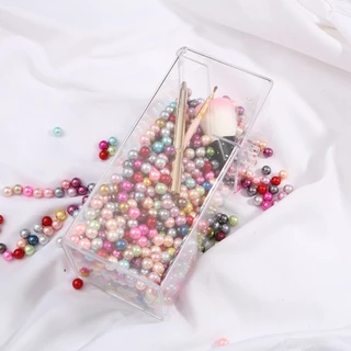 ลูกปัด ABS เลียนแบบมุกไม่มีรู 3/4/6/8/10mm หลากสี ทรงกลม สำหรับตกแต่งเคสโทรศัพท์และงานคราฟต์ DIY