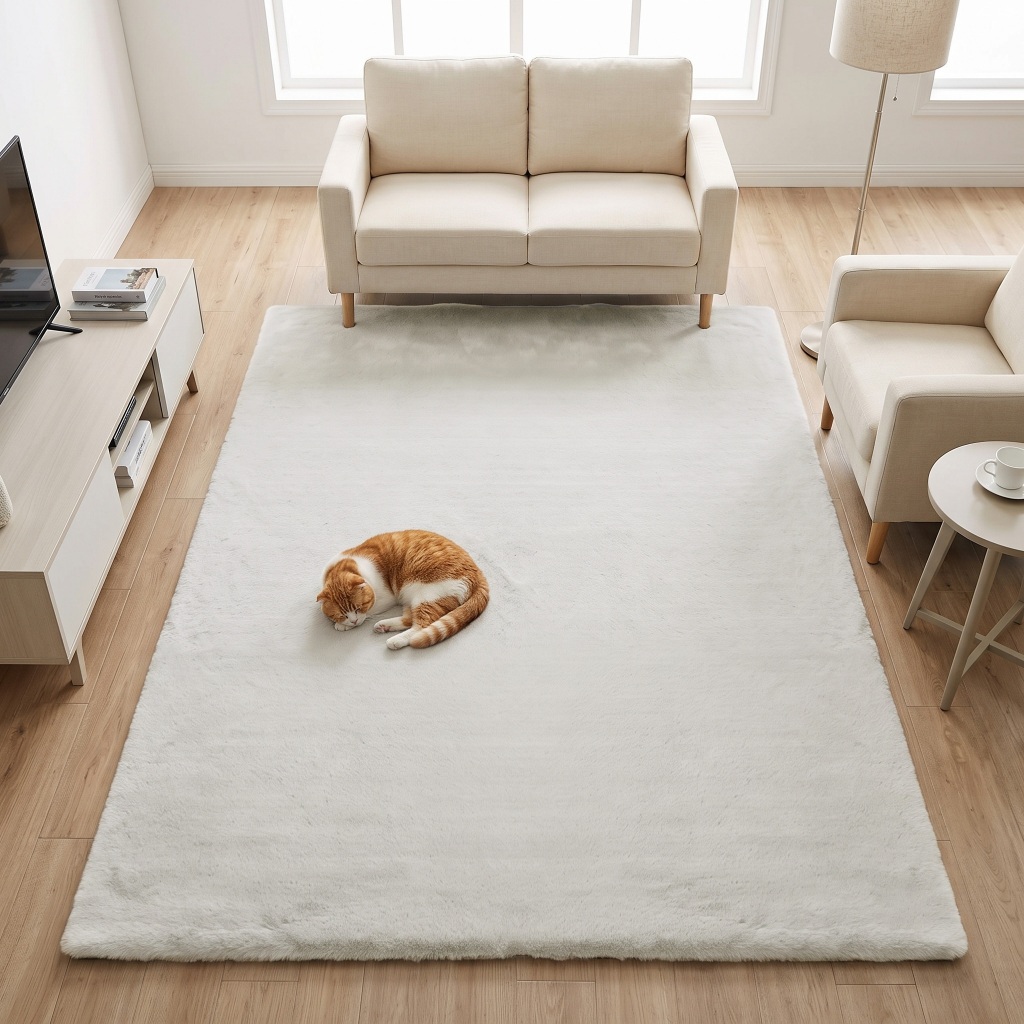 EXPRESS CARPET พรมรุ่น BAMBI ไซส์ L 160x230cm ขนยาวหนานุ่ม 35 mm มีหลายสี พรมขนกระต่าย พรมห้องนอน