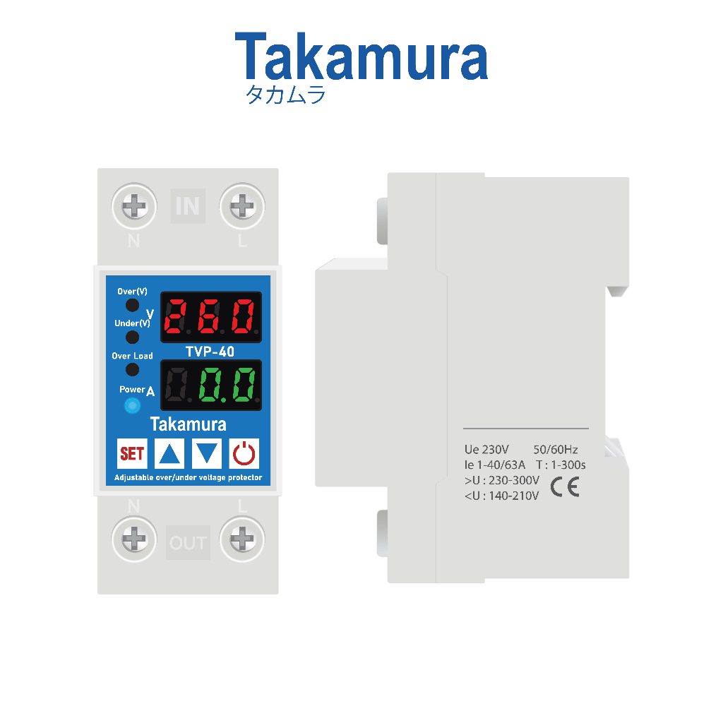 Takamura VA-PROTECTOR อุปกรณ์ป้องกันแรงดันไฟตก-เกิน และกระแสไฟเกิน