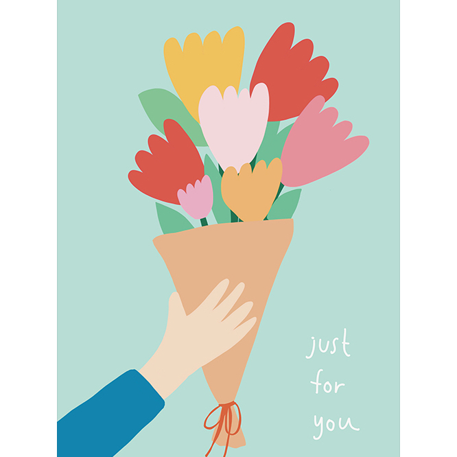 just for you การ์ดน่ารักขนาด 4x6”