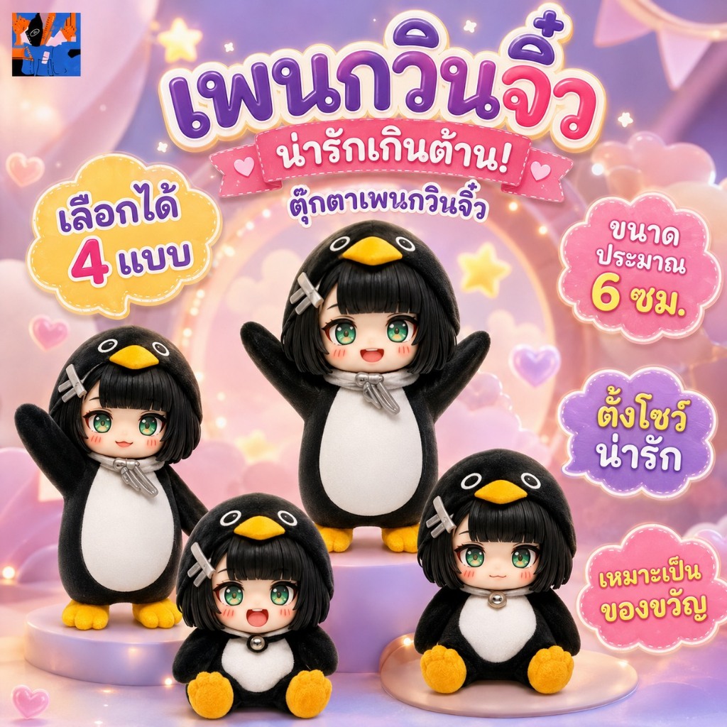 น่ารัก GUGUGAGA Little Penguin [S + รุ่นท็อป] ตุ๊กตาเพนกวินปกครองของขวัญวันเกิดที่ยอดเยี่ยม ของเล่นขายร้อนในหมู่ Influen