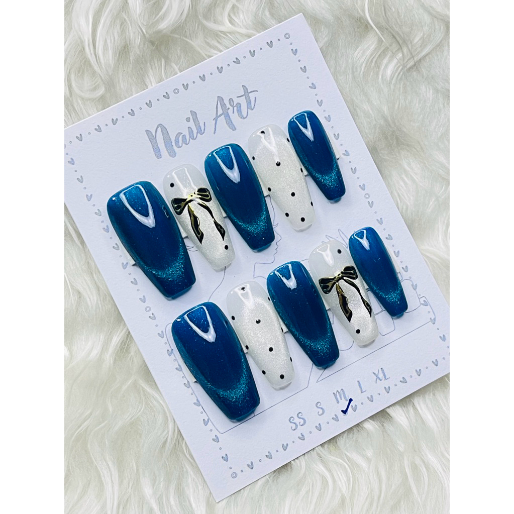 พร้อมส่ง บัลเล่ ยาวกลาง เล็บเจลแท้ 100% ฟรีกาว+ตะใบ