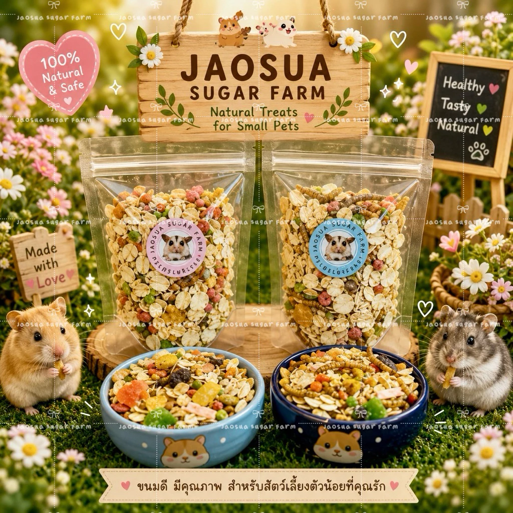 🌾🥝ชุดหัดเลี้ยง อาหารชูการ์ แฮมเตอร์ กระรอก ดอเมาท์ ขนาดทดลอง