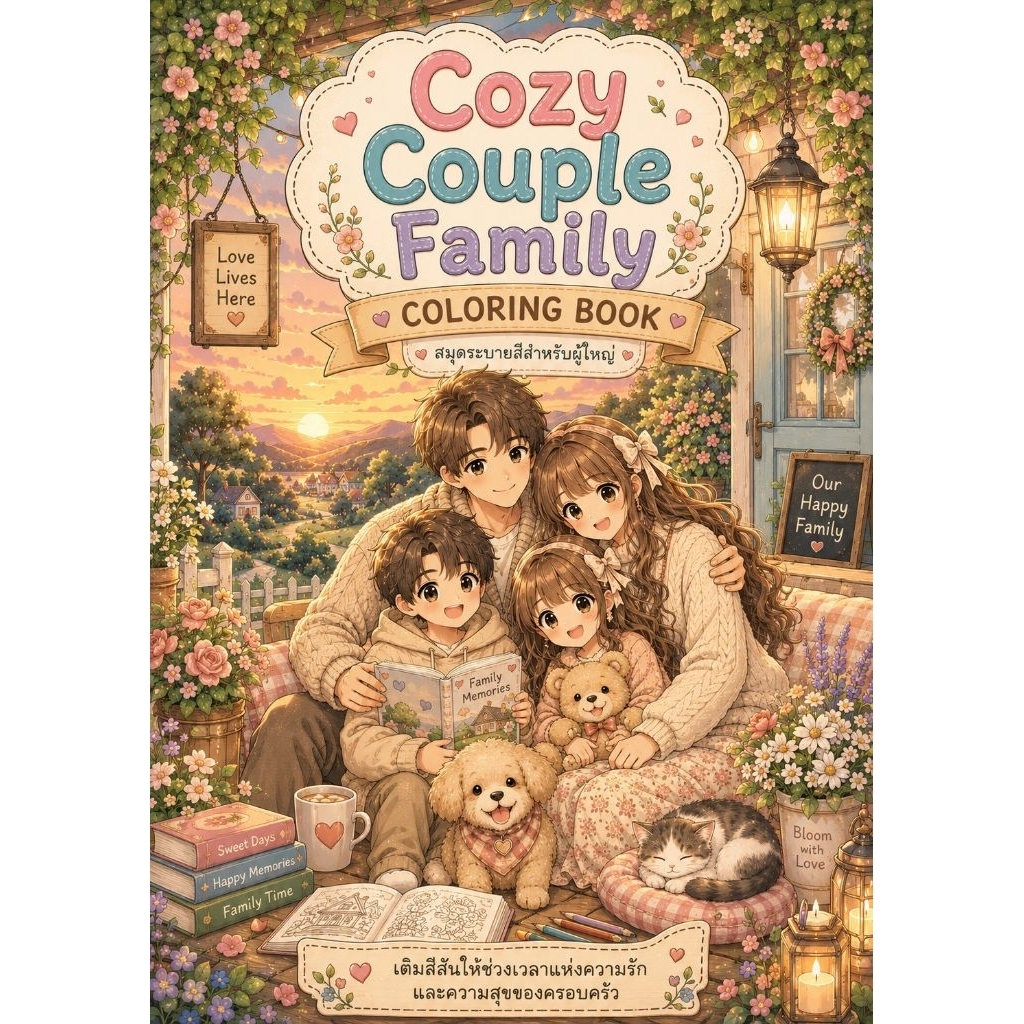 Sale สมุดระบายสี Cozy family ภาพสวยมากกกกก