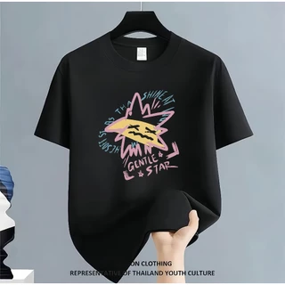 เสื้อยืดแขนสั้นคอกลม ผ้านุ่มระบายอากาศดี ทรงปล่อย ใส่ได้ทุกเพศ ราคาพิเศษ ลดสุดๆ