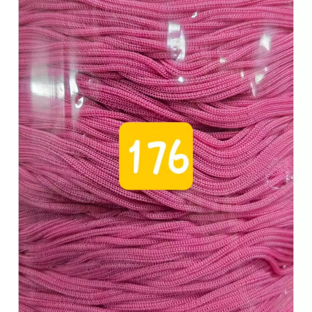 เชือกร่ม ขนาด1.8-2 มิล เกรด บี เส้นอาจมีขนาดไม่เท่ากัน บางถุงสีจะมีความไม่สม่ำเสมอกัน น้ำหนัก500 กรัมsaleสีตามตัวอย่าง