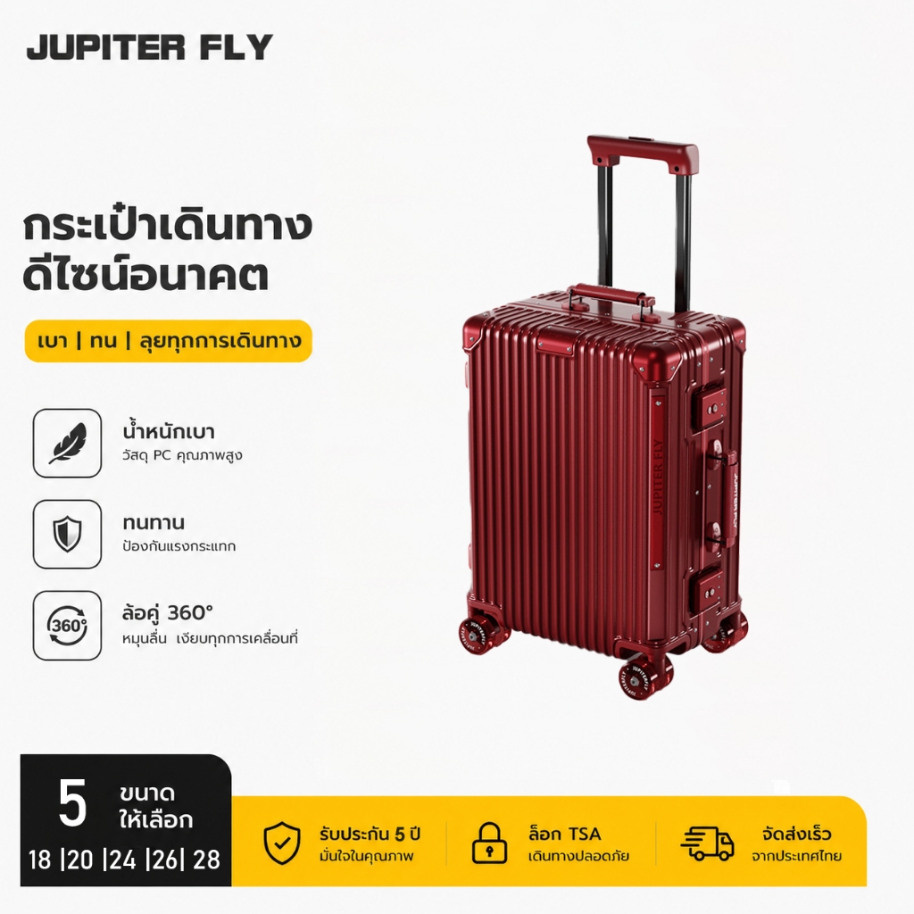 JUPITER FLY Luggage กระเป๋าเดินทางล้อลาก ล้อหมุนเงียบ 360 องศา 20/24/26 นิ้ว กระเป๋าเดินทาง