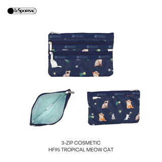 Lesportsac 3 Zip Cosmetic Bag กระเป๋าสตางค์ใบเล็ก กระเป๋าเครื่องสำอาง Style 7158