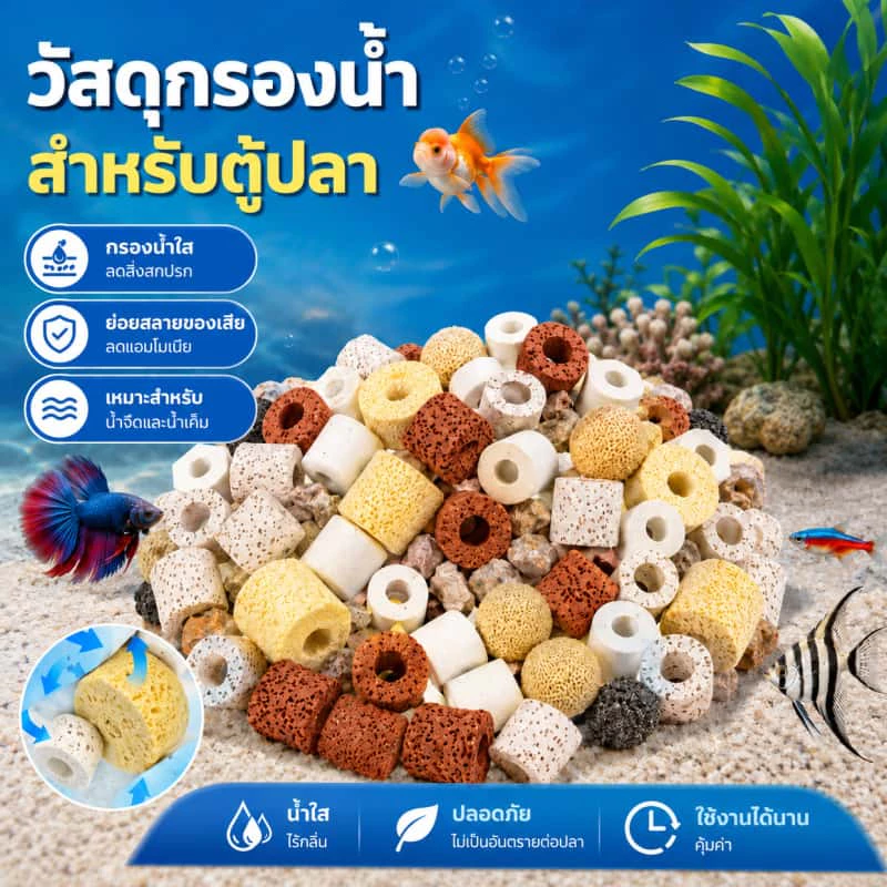 ชุดวัสดุกรองตู้ปลา 10 in 1 ✨ ช่วยปรับคุณภาพน้ำ ทำน้ำใสภายใน 3 วัน