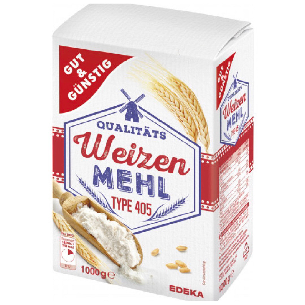 [ส่งด่วน] Gut & Gunstig Weizen Mehl Type 405 1Kg. แป้งสาลีอเนกประสงค์สำหรับทำขนม