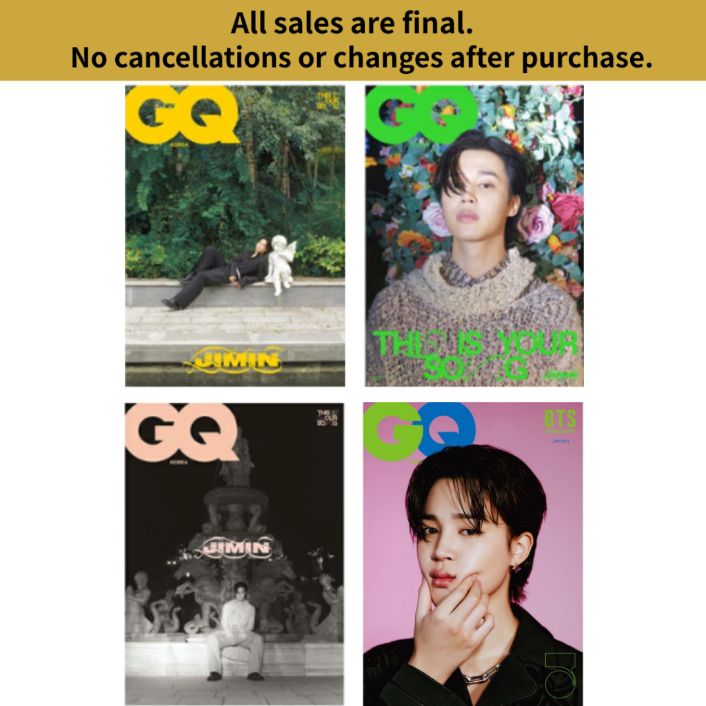 Brand-New GQ Korea Magazine November 2023 BTS Jimin Cover A B C Version Selectable + January 2022 BT