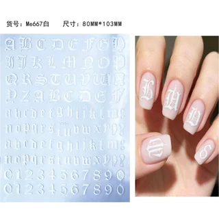 🇹🇭S14 สติ๊กเกอร์ตัวอักษรโกธิค A-Z มีหลายสีให้เลือก สติ๊กเกอร์ติดเล็บ