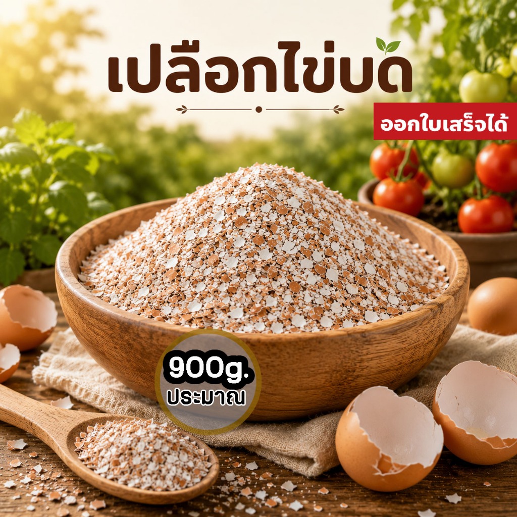 (2ถุง50)เปลือกไข่บด บดละเอียด ขนาด900กรัม พร้อมใช้งาน แหล่งแคลเซียมจากธรรมชาติ สำหรับผสมดิน โรยโคนต้น