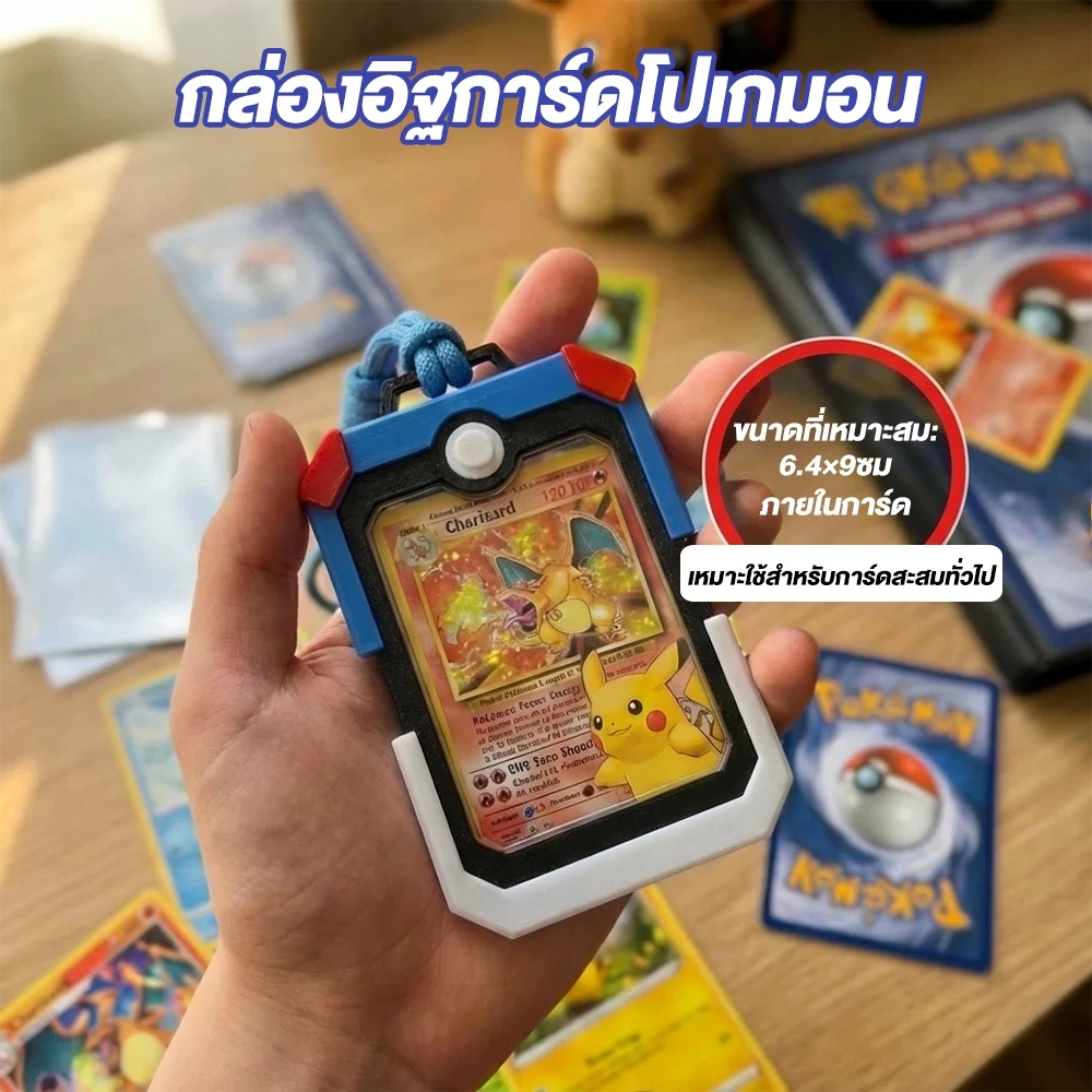 ที่ใส่บัตรโปเกมอน การ์ดลูกบอล สําหรับการ์ดเทรดดิ้งป้องกันรังสียูวีเหมาะสําหรับ Pokemon Card Holder thumbnail 9