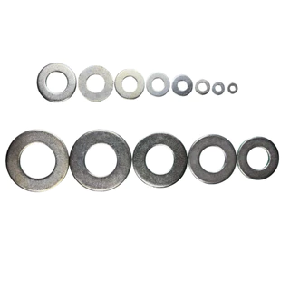 แหวนอีแปะชุบขาว แหวนรองน็อตชุบ ขนาด 3mm - 24mm มิล (1/8นิ้ว - 1นิ้ว) แหวนอีแปะ แหวนเหล็กรองสกรู White Zinc steel washer