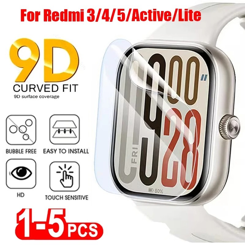 ฟิล์มไฮโดรเจล 1-5 ชิ้น สำหรับนาฬิกา Xiaomi Redmi Watch 5 Active Redmi Watch 5 Lite กันน้ำ ป้องกันหน้าจอ ฟิล์มนุ่ม