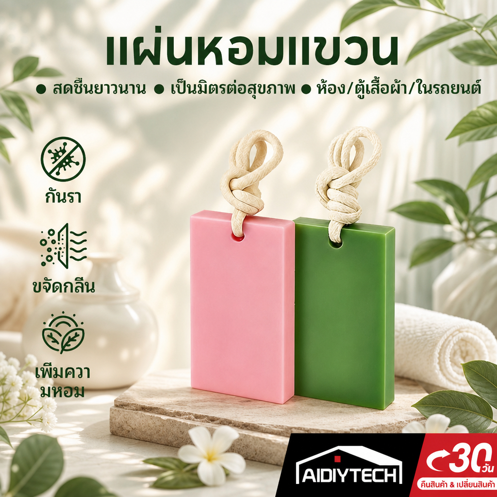 AIDIY ขี้ผึ้งอโรมาเทอราพี ติดทนนาน แผ่นน้ำหอม น้ำหอมปรับอากาศ กำจัดกลิ่นเหม็น สามารถใช้ในรถตู้เสื้อผ้า ห้องน้ํา