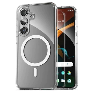 เคส For Samsung A57 A56 A55 A06 A07 A16 A17 A15 A26 A36 A37 A54 S23 S24 S25 S26 FE Plus Ultra เคสแม่เหล็กใส เลนส์ช่อ